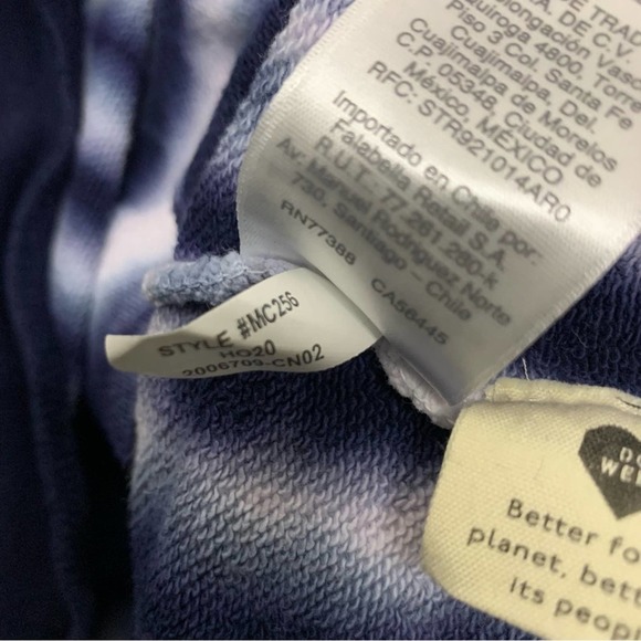 Madewell (Re)sourced Cotton Retro Hoodie Sweatshirt Blue Tie-Dye Size M - Picture 10 of 10